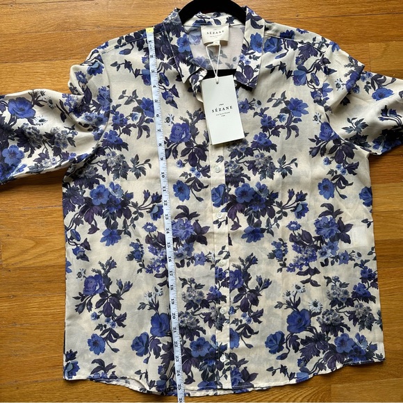 Sézane Pierro Shirt in Blue Floral - Picture 4 of 6